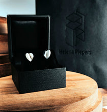 Load image into Gallery viewer, Folded Heart Studs Silver
