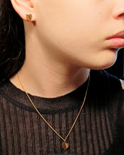 Load image into Gallery viewer, Folded Heart Studs Gold