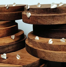 Load image into Gallery viewer, Folded Heart Studs Silver