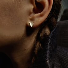 Load image into Gallery viewer, Folded Heart Studs Silver